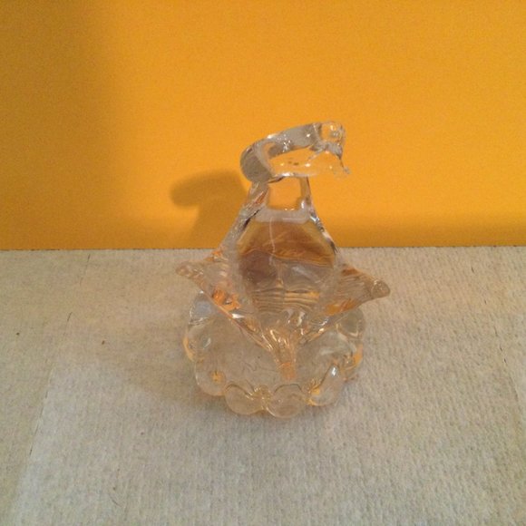 Murano art glass swan figurine paper weight clear glass Icet made in Venezuela - Picture 4 of 11